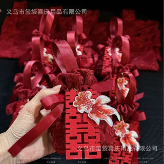 锦鲤刺绣喜糖袋气泡袋需自己简单组装