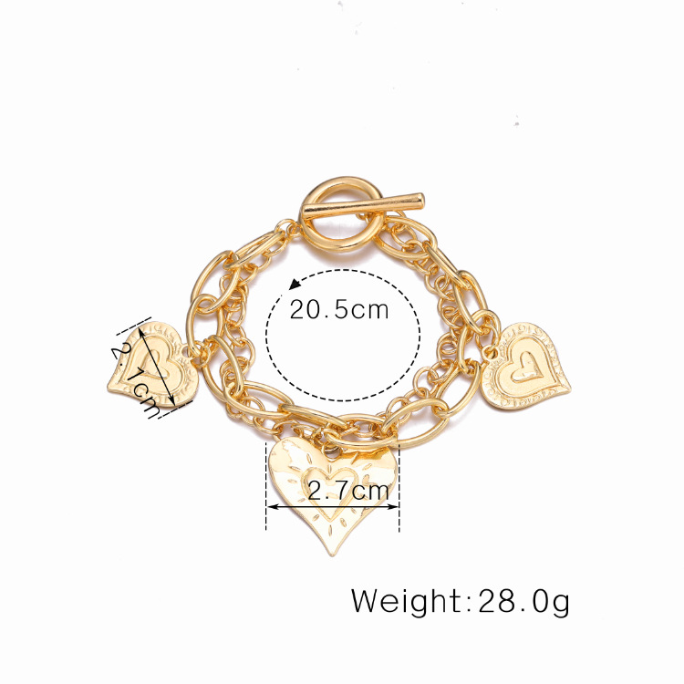 Simple Love Double-layer Chain Bracelet display picture 1