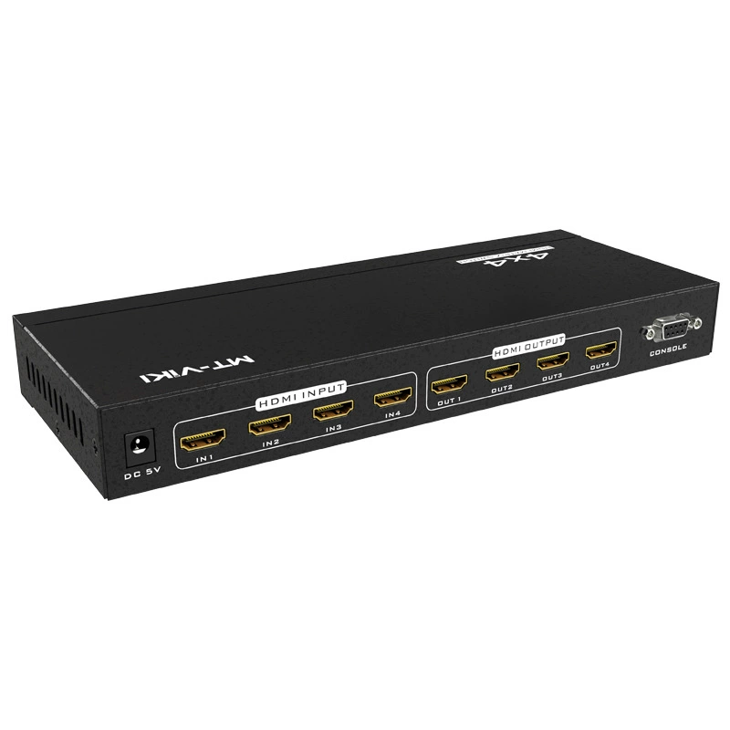 Матрица HDMI Matsuwei с переключателем разделения высокого разрешения 4 входа, 4 выхода, с пультом дистанционного управления, версия 2.0