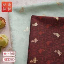 春夏新品织金小锦鲤服装面料中式汉服马甲色织面料时尚手工提花布