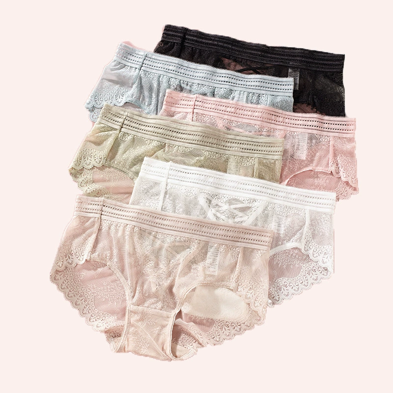 Summer lace pants, trousers, underwear, mid rise
