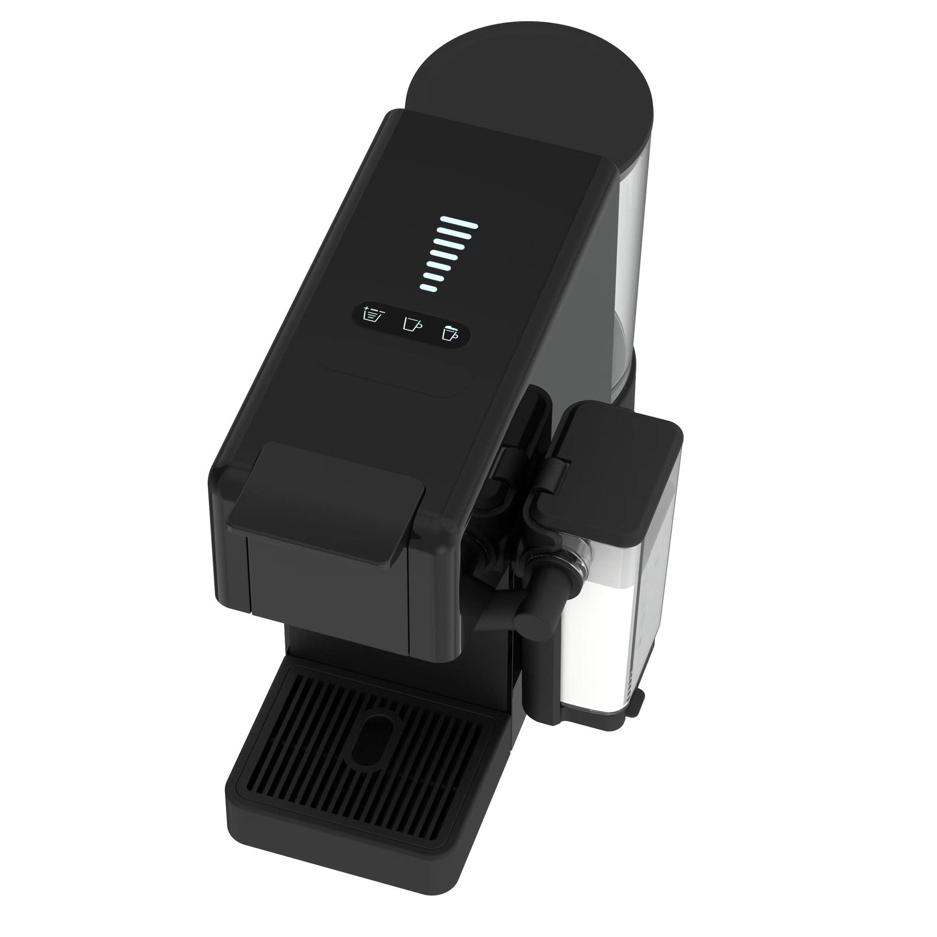 Cafetera totalmente automática con cápsulas y enchufe estándar europeo para uso doméstico con tanque de leche, calentamiento instantáneo eléctrico.