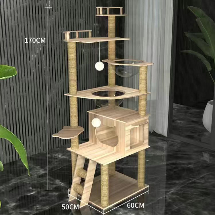 猫爬架猫窝猫树一体太空舱隧道跳台四季通用大型抓柱猫咪用品|undefined