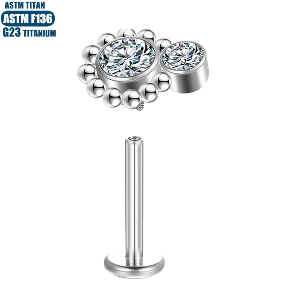 Pointed titanium steel lip stud product view