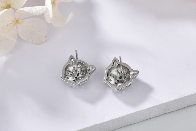 diamond emerald leopard head earrings fashion leopard head earrings jewelrypicture6