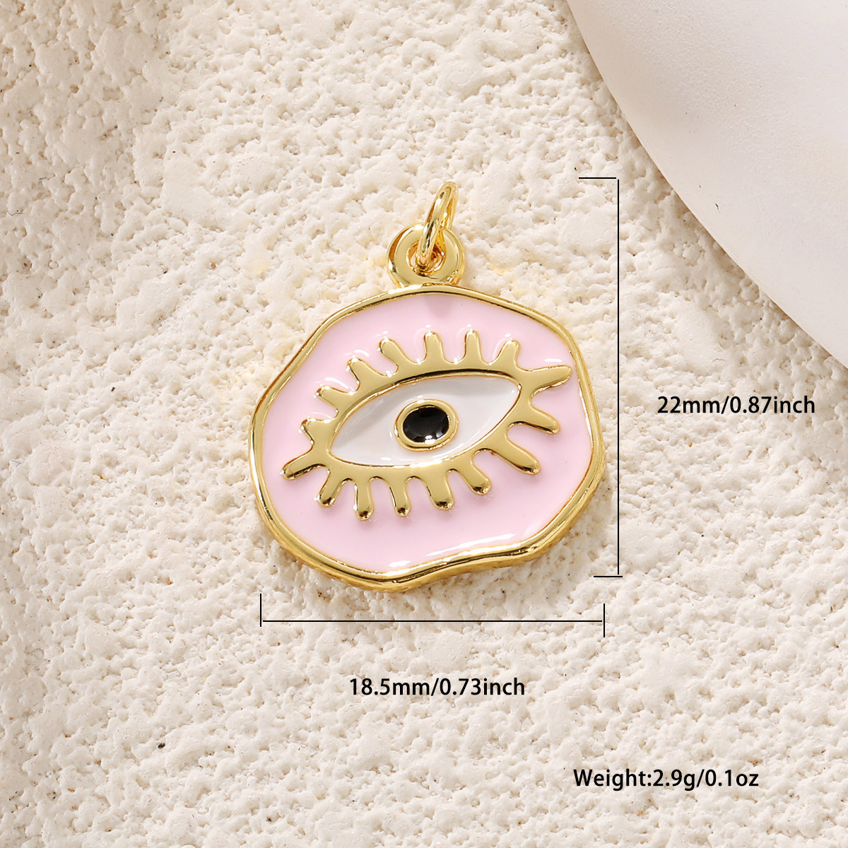 5g Weight Pendant Jewelry Making Type 13.8*18mm Jewelry Making Size Zircon Inlay Material DIY Jewelry Accessories Classification 1 Piece Quantity Copper Material Eye Pattern Enamel, Inlay Design IG Style Style 1 Piece 13.8*18mm Copper Zircon Eye Pendant 14