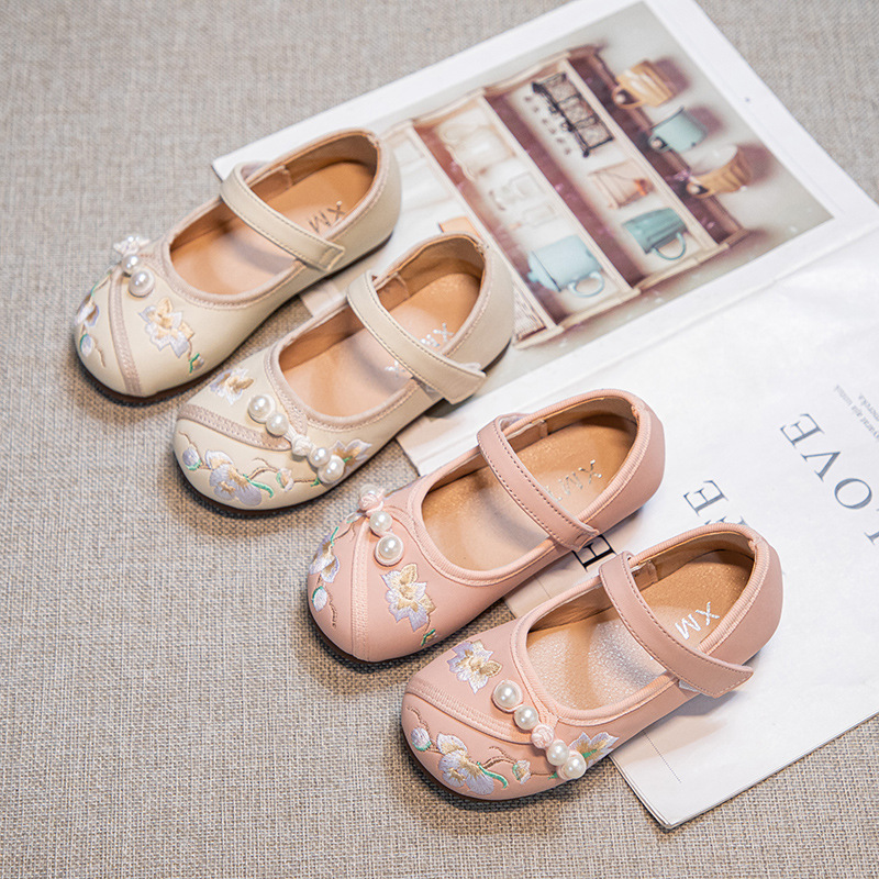Zapatos Hanfu para niñas zapatos bordados antiguos para niños primavera y otoño 2026 zapatos de cuero de estilo nacional para niñas zapatos de princesa image 5