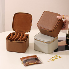 安琴首饰收纳盒PU高档戒指项链出行便携拆分独立绒布袋饰品收纳盒