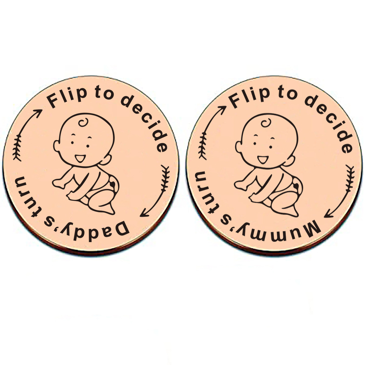 La mamá y el papá deciden moneda conmemorativa Navidad Regalo de Cumpleaños Amazon nuevo bebé padre decisión moneda