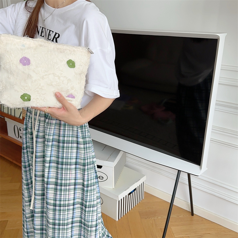 39212 Lace Flower mint underarm bag, Korean style makeup bag, large capacity clutch for shopping, baby girl undefined