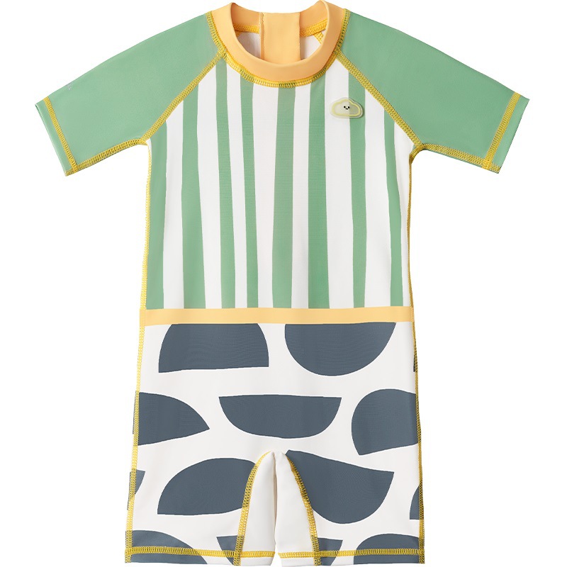 KK Tree Traje de baño para niños Niños y niñas Hilo original Protector solar Traje de baño resistente al cloro Traje de baño antibacteriano siamés dividido