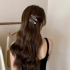 Silver Metal Bangs Clip with High-End Feel, Women's Side Bangs Hair Clip, Forehead Duckbill Clip, Hair Accessory for Summer