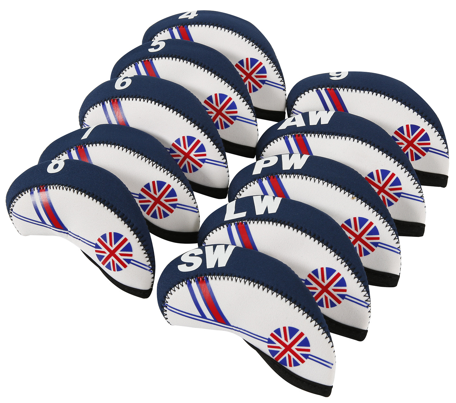 Juego de palos Juego de gorra digital Juego de accesorios de práctica Golfheadcover Juego de hierros Juego de palos de golf con bandera nacional