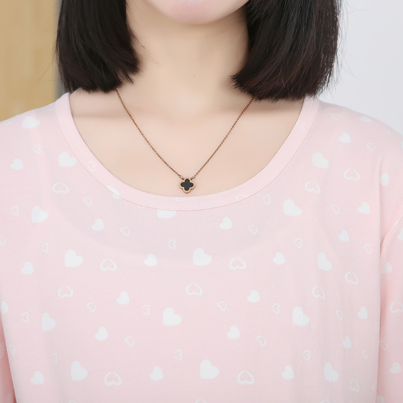 Full-cotton maternity top and bottom set, breastfeeding-friendly, no-neck style, plus-size, large size, suitable for 200 lbs.