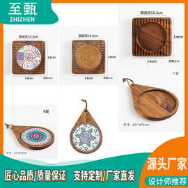 砂锅垫实木隔热垫锅垫碗垫家用创意餐垫耐高温防烫防滑桌垫杯垫