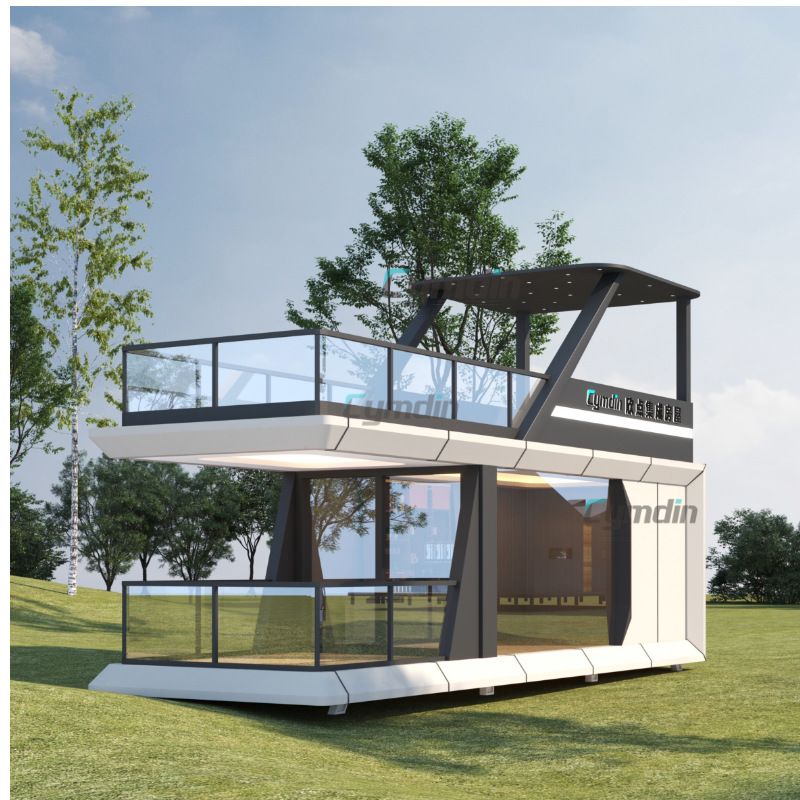 Cápsula espacial de doble capa, casa móvil, casa terminada, casa de familia, villa con cápsula de manzana, área escénica simple, casa integrada al aire libre
