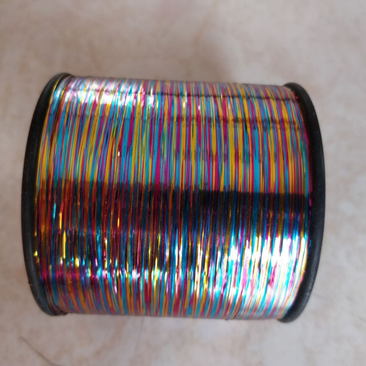 PET分切彩条亮叁彩色金扁线扁亮伍彩亮柒色金丝织面料底线经纱用