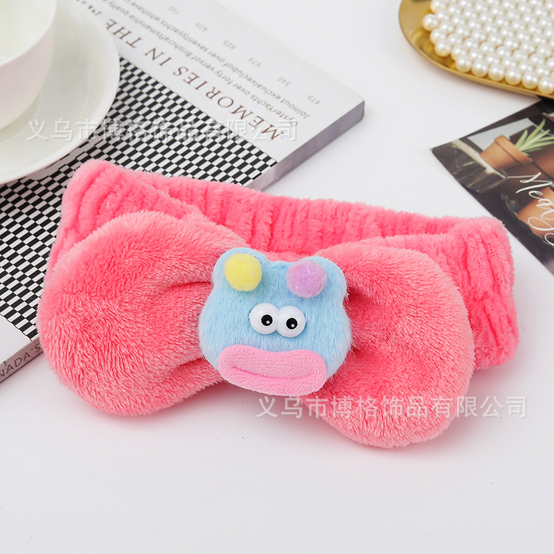 Corea del Sur de dibujos animados banda de pelo diadema para las niñas cara de lavado banda de pelo lindo oso de peluche cabeza estrella banda de pelo al por mayor