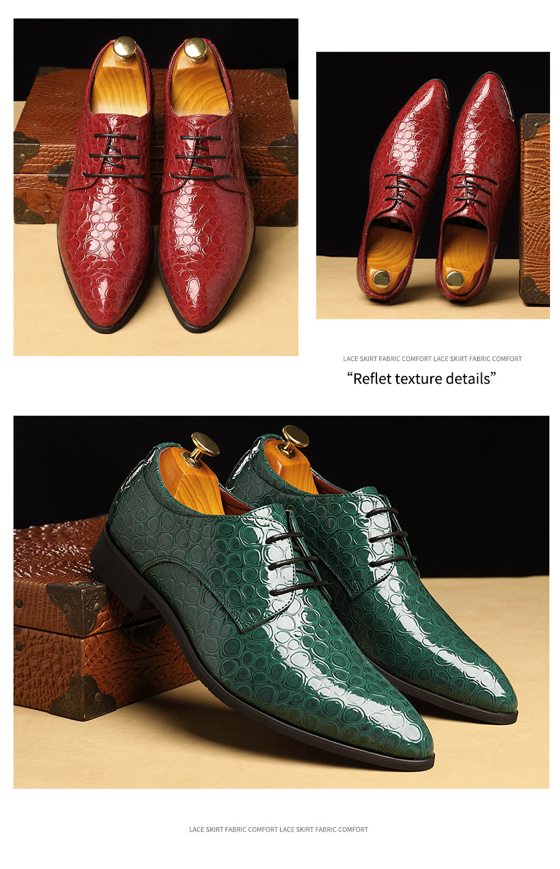 Bright-faced casual leather shoes men's business shoes trend big size all-matching pointy men's shoes_voghion.com