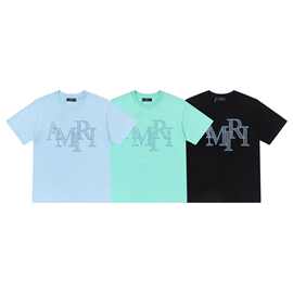 2025夏季新款 AMI烫钻字母LOGO印花短袖T恤男女同款一件批代发