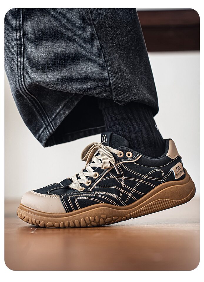 Giày sneaker nam cổ thấp mũi tròn rộng form Đức, đế bằng gót thấp 1–3 cm, dây buộc, phối màu trơn — Z8822 màu đỏ, Z8822 thẻ trắng, Z8822 thẻ đen chi tiết 22