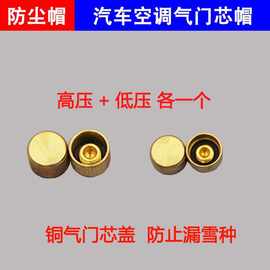 汽车空调管气门芯盖帽子通用134a高低压H加氟嘴防尘防漏铜保护盖