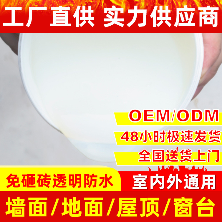 透明防水胶卫生间免砸砖墙面防补堵漏王纯丙防水涂料厂家跨境代发
