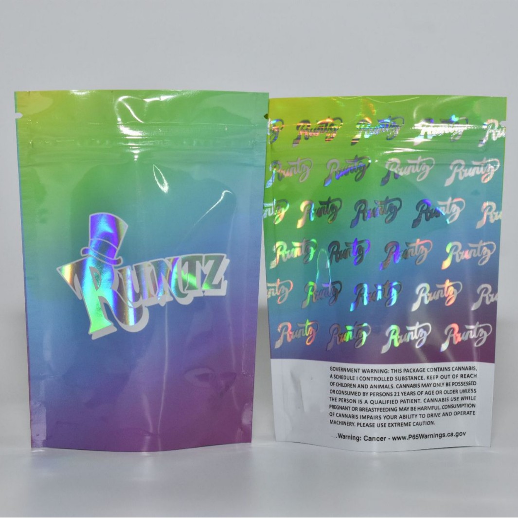 现货销售镭射RUNTZ药草袋复合包装袋立袋可数码印刷1个起订