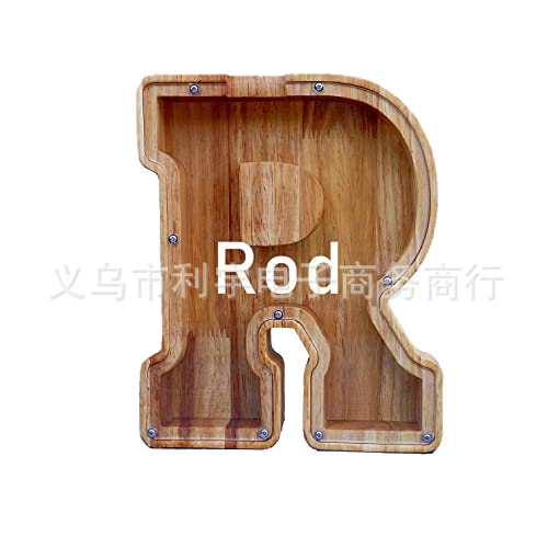 Los fabricantes suministran nuevas huchas de letras inglesas de madera grandes transfronterizas, huchas de vidrio transparente, logotipos imprimibles