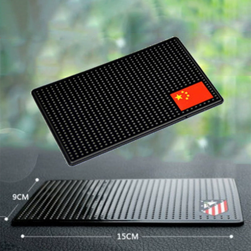 Противоскользящий коврик с пятизвездочным флагом для автомобильной приборной панели, Противоскользящий коврик, мультфильм, логотип автомобиля, духи для мобильного телефона, Противоскользящий коврик