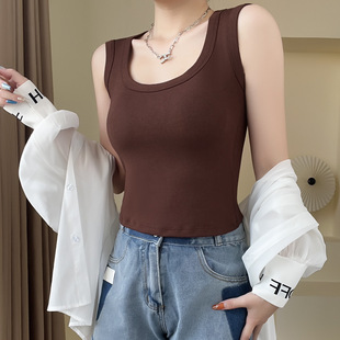 Summer tank top, top with cups, base bra sleevless, slim fit