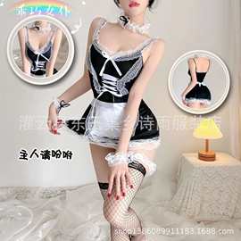 情趣睡衣性感内衣排骨女佣蕾丝诱惑新品睡裙连体纯欲一件代发代发