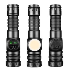 白色レーザー強力な光懐中電灯 LED アルミ合金ハイパワー屋外高輝度長距離 COB 充電式戦術的な懐中電灯