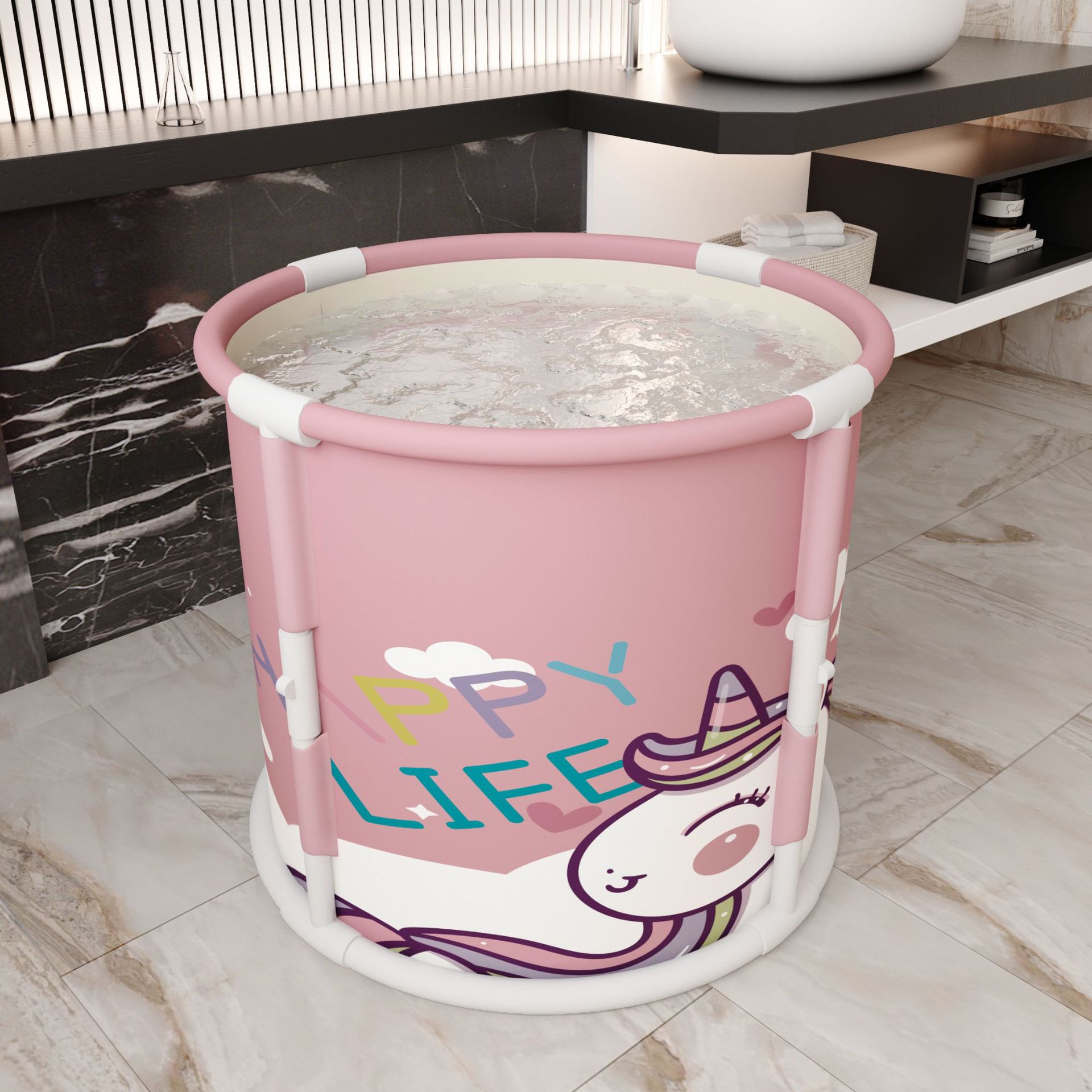 Cubo de baño plegable de un solo clic sin instalación niños adultos Cubo de baño Baño sudor sauna de vapor Cubo de baño de bañera de doble uso