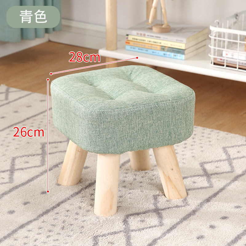 Taburetes de tela creativos pequeños taburetes caseros adultos sofá taburetes sala de estar dormitorio red roja taburetes de madera sólida silla pequeña