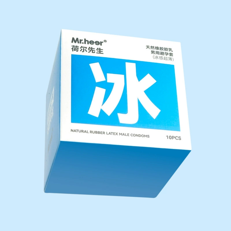 Mr.heer荷尔先生 Gay condoms 2 packs ice-sensing hyaluronic acid condoms for adult sex products