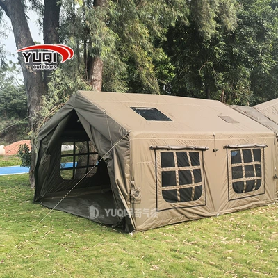 Camping inflatable tent army green 13.6 outdoor free building one room one hall roof rainproof camping factory wholesale (Avtomobil dam çadırları) - 360380230cm-5-8-people