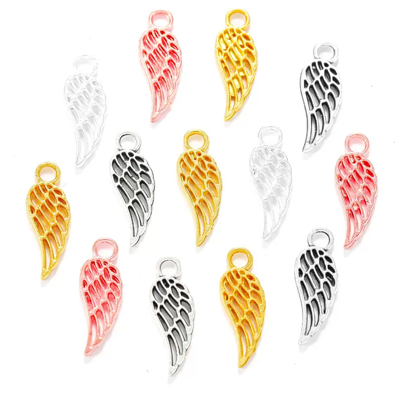 创意耳坠材料 合金饰品配件 镂空翅膀 天使之翼坠子厂家直销D448
