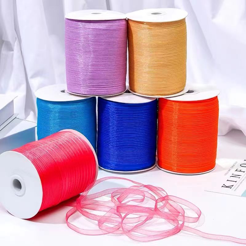6mm Organza Ribbon with Hook for Hats, DIY Floral Hair Accessories, Packaging Bows, Wholesale Woven Organza Flower Packaging 6mm Organza Ribbon with Hook for Hats, DIY Floral Hair Accessories, Packaging Bows, Wholesale Woven Organza Flower Packaging