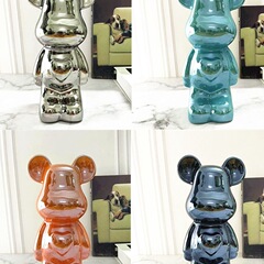暴力的なクマの装飾品セラミックリビングルーム玄関テレビキャビネットワインキャビネット貯金箱ライト高級ギフトホームデコレーション