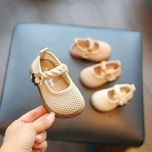 一件代发女宝宝网面镂空透气学步鞋子1-3岁2春夏季软底公主鞋女童