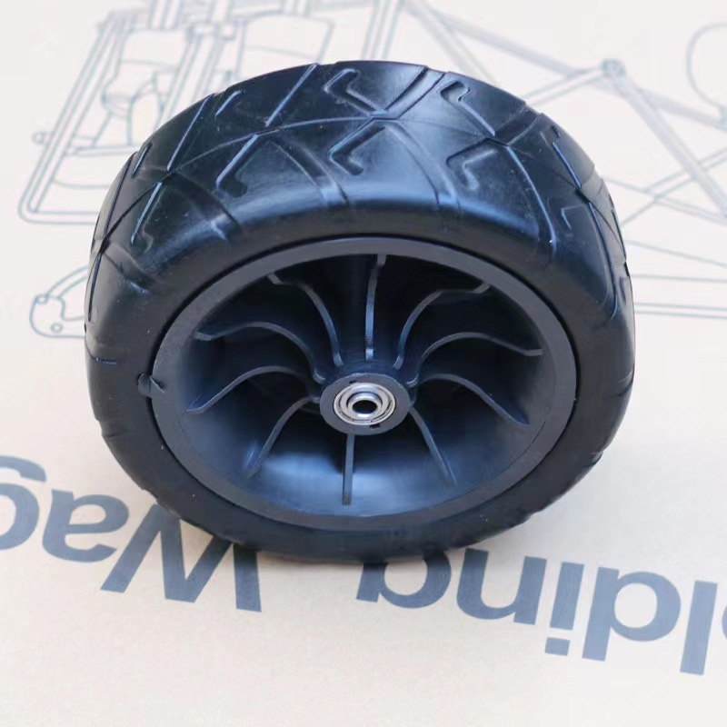 8寸发泡轮宽面弹力聚氨酯轮童车轮胎货车轮胎