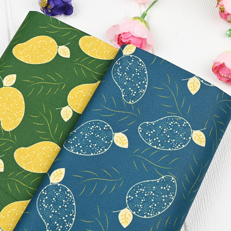 布料面料细薄帆布北欧风简约花朵印花纯棉手工DIY包包口金全棉
