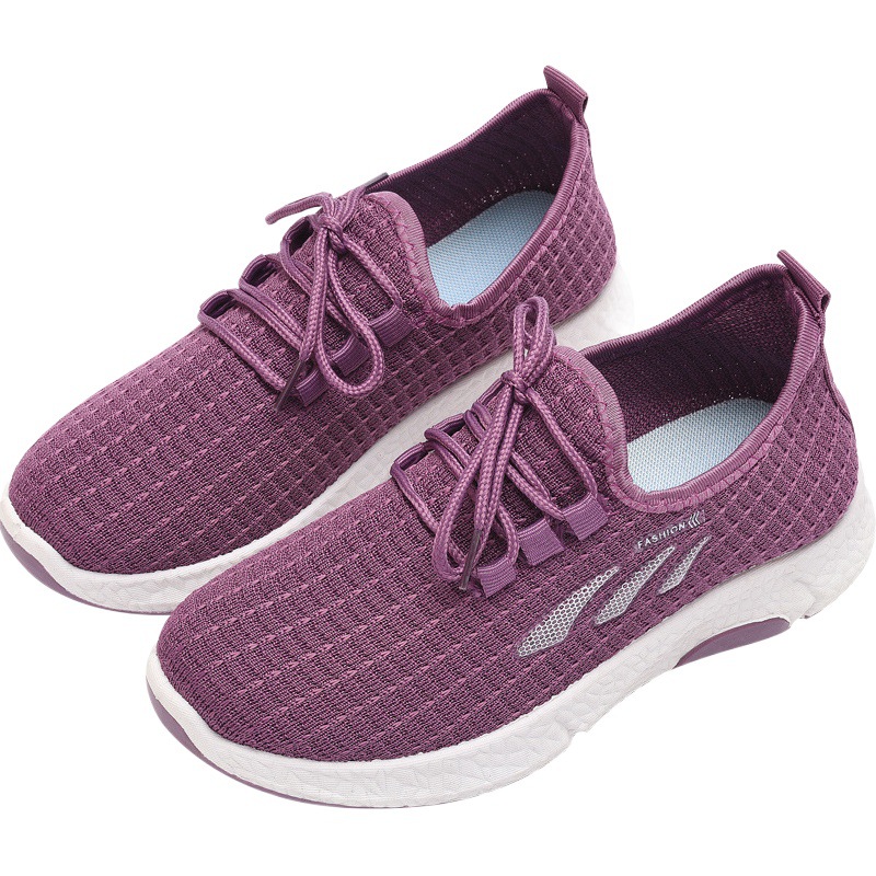 Zapatos deportivos para mujer 2025, primavera y otoño, nuevos zapatos para mamá, zapatos informales para caminar para mujer, zapatos tejidos con mosca para correr, dropshipping