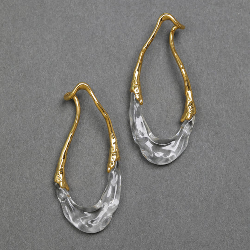 Exaggerated Designer Earrings Vintage Style Gold Plated Silver Pin_voghion.com