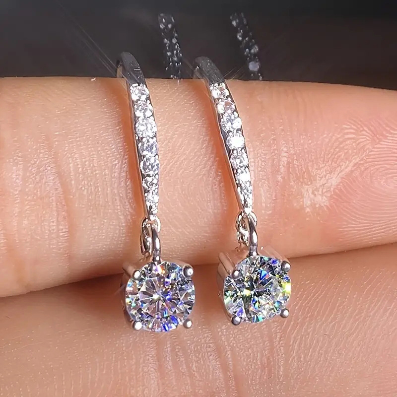 Classic Four Claw Zircon Drop Earrings For Daily Commuter Style_voghion.com