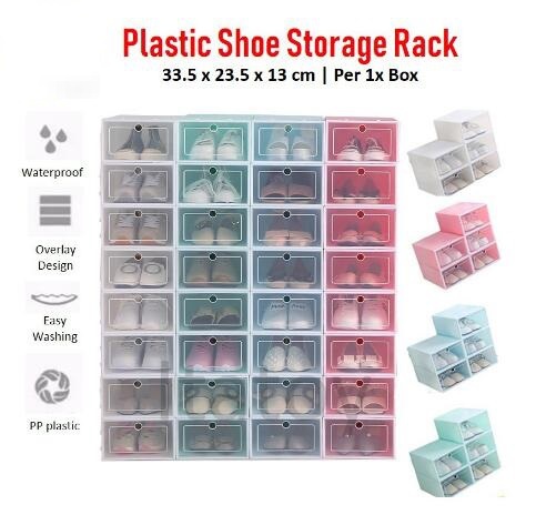 Transparent Shoe Box Stackable Foldable...