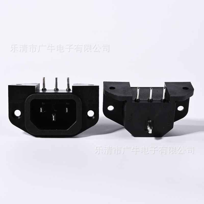 AC插座电源插座多国认证DB-14-1A品字座端子座子大四耳带螺丝孔
