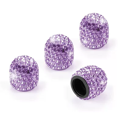 Tire Caps for Women, valve - light-violet-diamond-pack-of-4