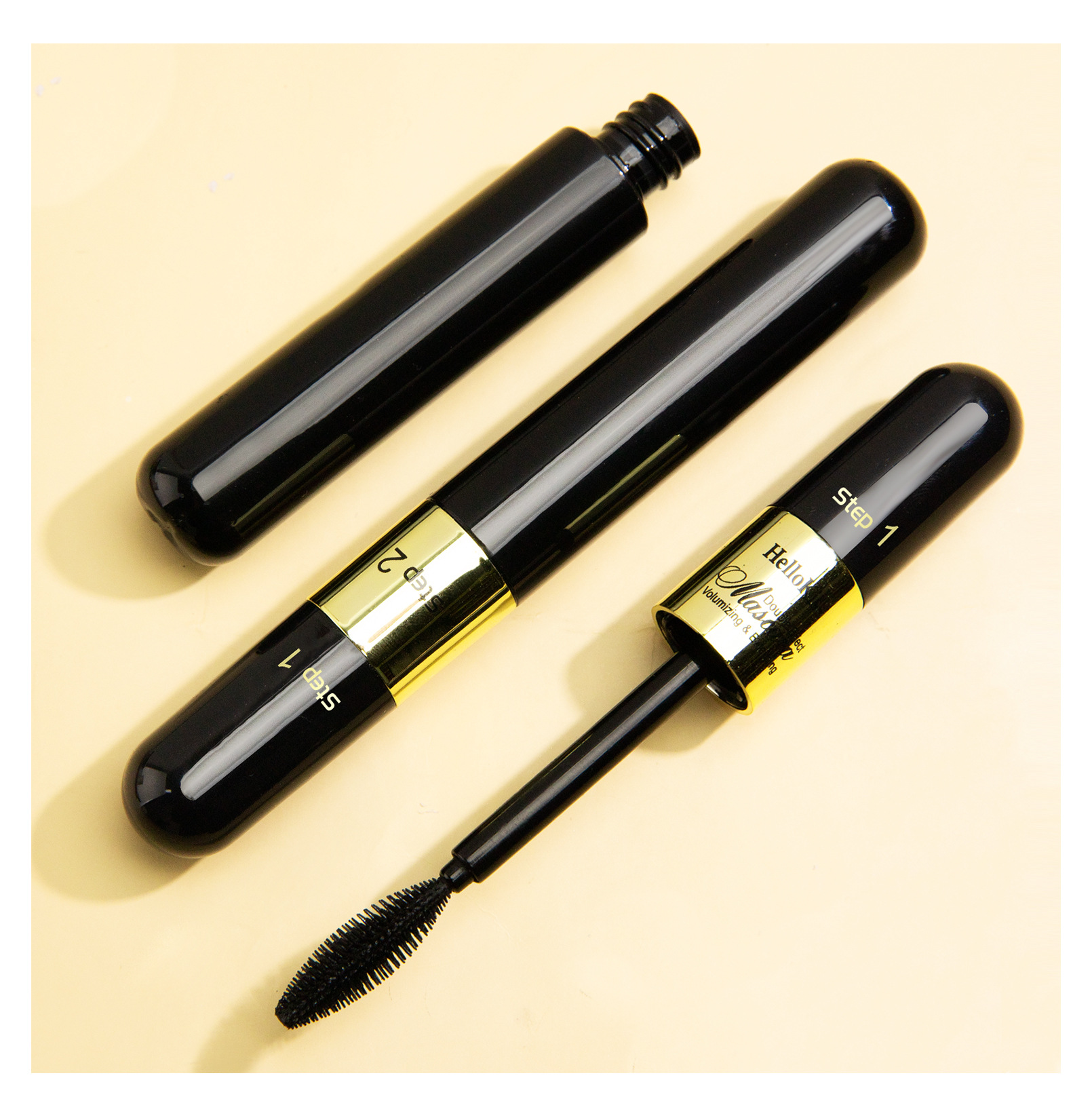 HelloKiss Dual-Effect 4D Mascara 2-in-1: Long, Curly, Thick, non-smudging, waterproof Mascara for Cross-border use undefined
